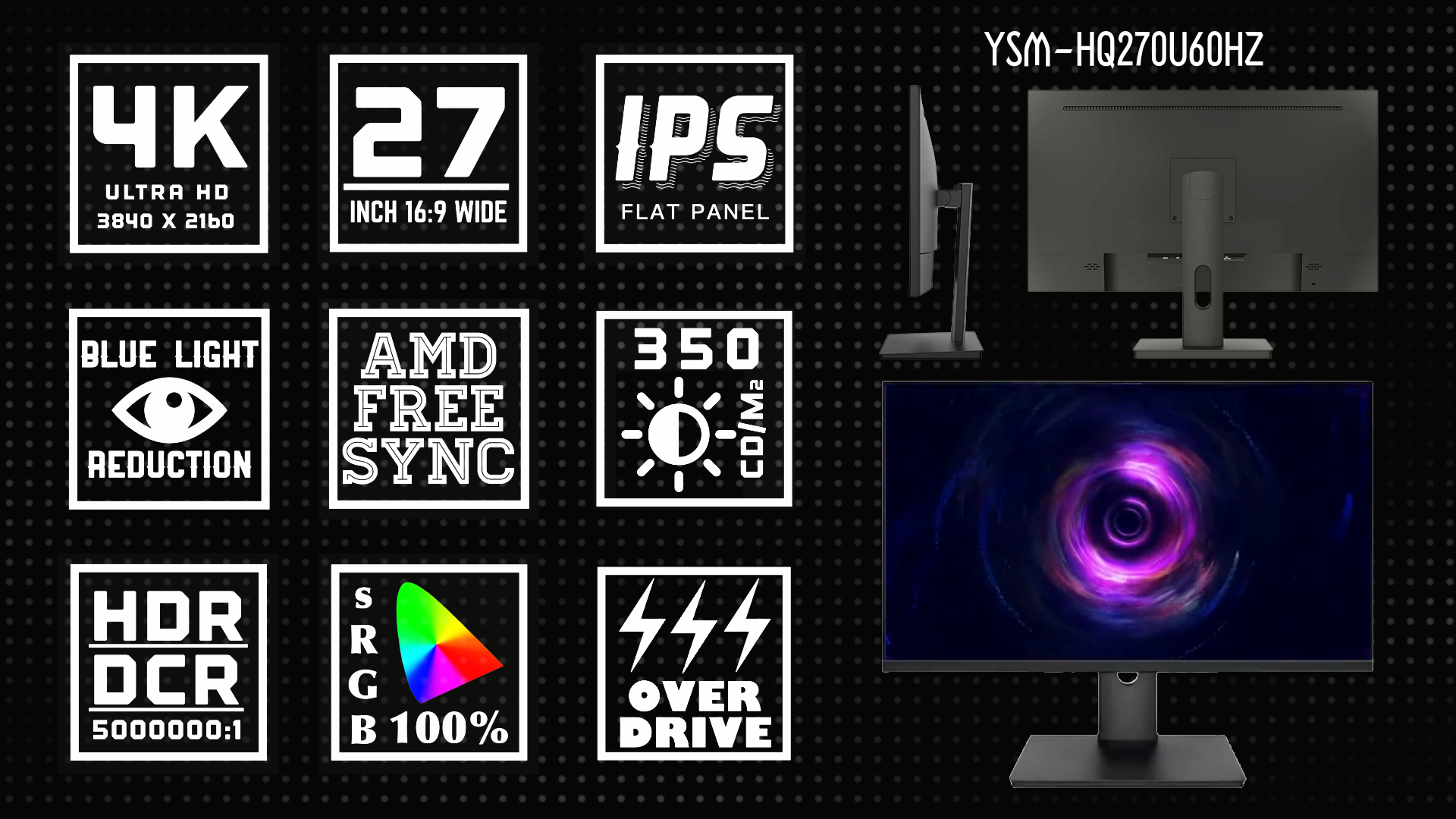 即日受渡❣️3年前購入 27型 4K液晶モニター IPSパネル アームスタンド
